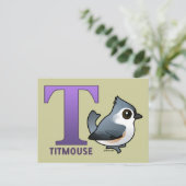 T is voor Titmouse Briefkaart (Staand voorkant)