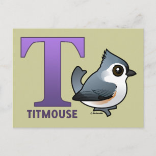 T is voor Titmouse Briefkaart