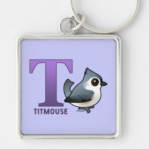 T is voor Titmouse Sleutelhanger
