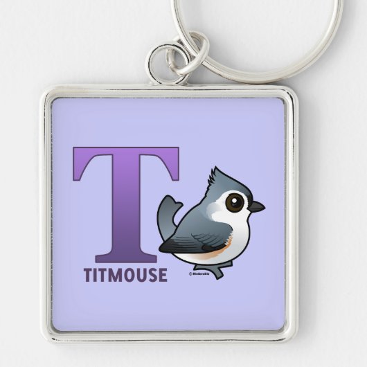 T is voor Titmouse Sleutelhanger (Voorkant)