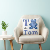T is voor Tom baby jongen Worpkussen Kussen (Stoel)