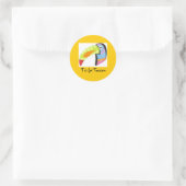 T is voor Toucan Ronde Sticker (Tas)