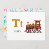 T is voor Train - Alphabet Flash Kaart (Voorkant / Achterkant)