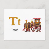 T is voor Train - Alphabet Flash Kaart (Voorkant)