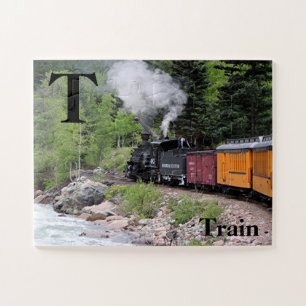 T is voor trein (& rivier, Colorado) Legpuzzel