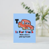 T is voor Truck Tshirts en Gifts Briefkaart (Staand voorkant)