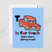 T is voor Truck Tshirts en Gifts Briefkaart (Voorkant / Achterkant)