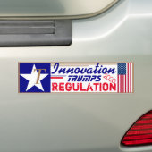 T is voor Trump Innovation Trumps Regulation Bumpersticker (Op auto)