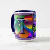 "T" & "J" Monogrammed koffiemok Mok (Voorkant links)