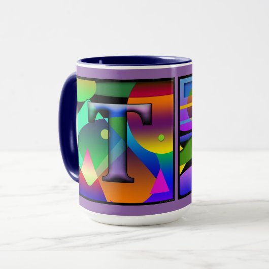 "T" & "J" Monogrammed koffiemok Mok (Voorkant links)