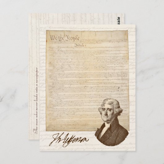 T. Jefferson: Truth & Newspapers - Briefkaart (Voorkant / Achterkant)
