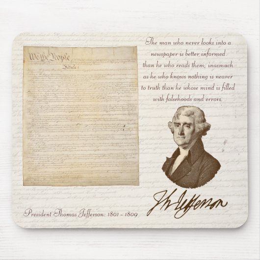T. Jefferson: Truth & Newspapers - Mousepad Muismat (Voorkant)