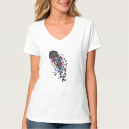 T-Kleurrijke bloemige kwal mandala T-shirt