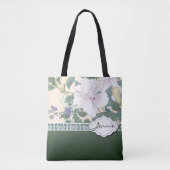 T Kônan Wood Block Print "Hibiscus en Browallia" Tote Bag (Voorkant)