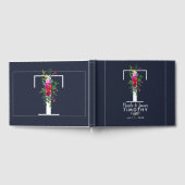 T Letter Initiaal Monogram Bloemen Naam Bruiloft Gastenboek (Volledig)
