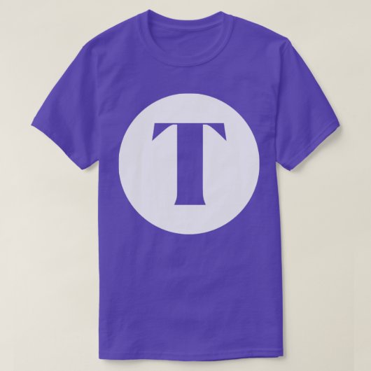 T Letter Initiaal Monogram T-shirt (Design voorkant)