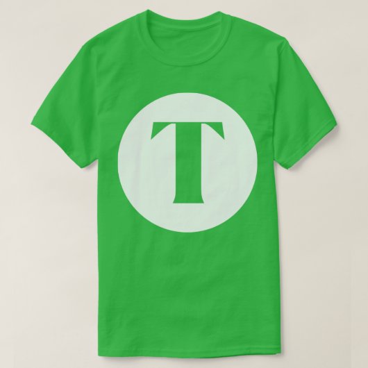 T Letter Initiaal Monogram T-shirt (Design voorkant)
