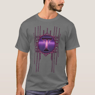 T-letter monogram paarse retro  glamour t-shirt