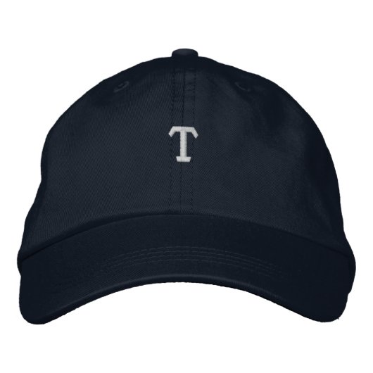 T Letter Monogram Symbool Initiaal Geborduurd Pet (Voorkant)