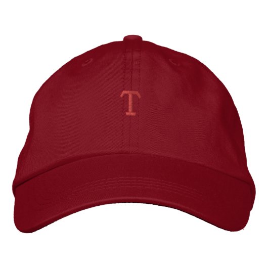 T Letter Monogram Symbool Initiaal Geborduurde Hoe Pet (Voorkant)