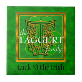 T "Luck of the Irish" Family Custom Monogram Tegel Tegeltje