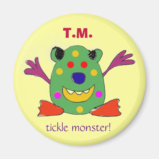 T.M., kietelmonster magneet (Voorkant)