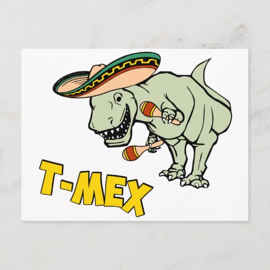 T-Mex T-Rex Mexican Tyrannosaurus Dinosaur Briefkaart (Voorkant)