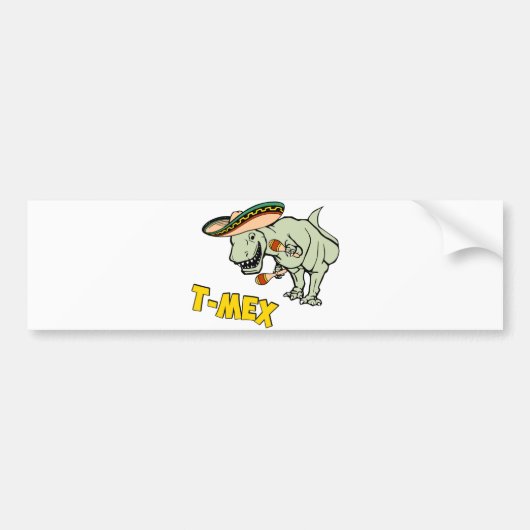 T-Mex T-Rex Mexican Tyrannosaurus Dinosaur Bumpersticker (Voorkant)