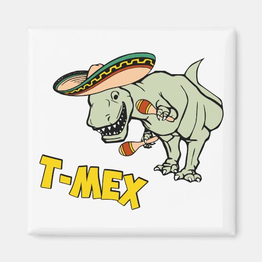 T-Mex T-Rex Mexican Tyrannosaurus Dinosaur Magneet (Voorkant)