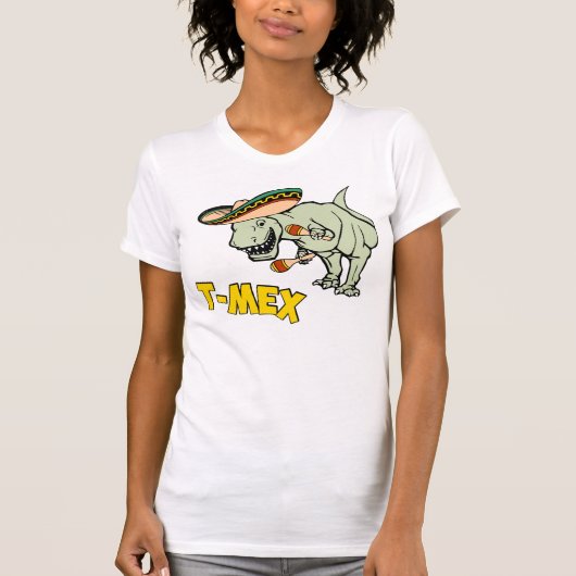T-Mex T-Rex Mexican Tyrannosaurus Dinosaur T-shirt (Voorkant)