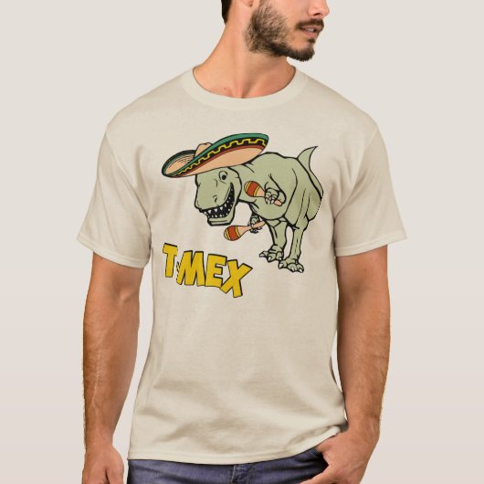 T-Mex T-Rex Mexican Tyrannosaurus Dinosaur T-shirt (Voorkant)