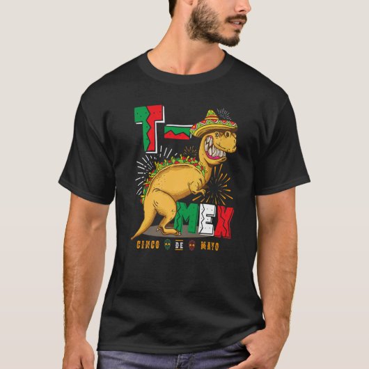T Mex Tacosaurus Rex Taco Cinco De Mayo Dinosaur M T-shirt (Voorkant)