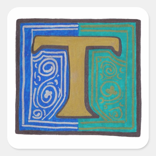 T - MINIATURE VIERKANTE STICKER (Voorkant)
