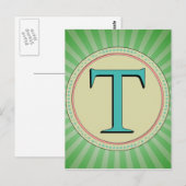 T MONOGRAM-BRIEF BRIEFKAART (Voorkant / Achterkant)