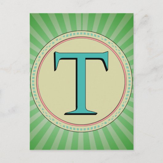 T MONOGRAM-BRIEF BRIEFKAART (Voorkant)