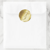 T Monogram Faux Gold Envelope Seal Stickers (Tas)