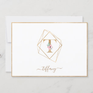 T-monogram foto- geboorte aankondiging