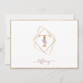 T-monogram foto- geboorte aankondiging (Voorkant)