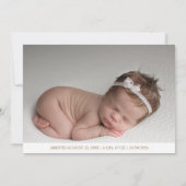 T-monogram foto- geboorte aankondiging (Achterkant)