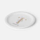 T Monogram gepersonaliseerd Bord papier (Gekanteld)