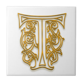 T Monogram "Irish Gold" keramische tegels Tegeltje