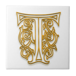T Monogram "Irish Gold" keramische tegels Tegeltje