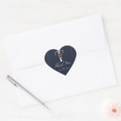 T Monogram Laatste Initiaal Modern Blue Floral Wed Hart Sticker (Envelop)