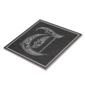 T Monogram "Royal Grey Stone" keramische tegels Tegeltje (Zijkant)
