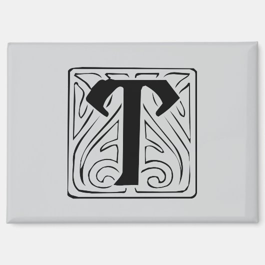 T Monogramm schwarz Magneet (Voorkant)