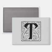 T Monogramm schwarz Magneet (Voorkant / Achterkant)