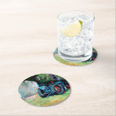 T' Old Tractor Coaster Ronde Kartonnen Onderzetter (Insitu)