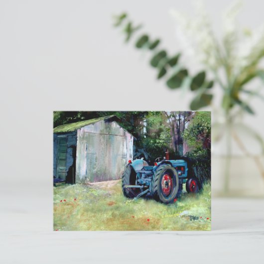 T' Old tractor Postcard Briefkaart (Staand voorkant)