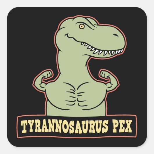T-Pex Vierkante Sticker (Voorkant)