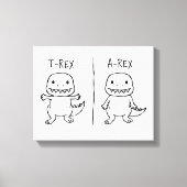 T-Pose T-Rex Sketch Canvas Afdruk (Voorkant)